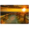 KitchenYeah© Kit Tovagliette Plastica Lavabili 6 Pezzi 45x30 cm Tovaglietta Americana Lavabile Antiscivolo per Tavolo da Pranzo Sole - Spiaggia - Duna - Orizzonte - Erba - Sentiero - Arancione