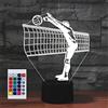 SUPERHONGJIHAO Luce notturna per bambini 3D giocare a pallavolo lampada a led con telecomando 16 colori che cambiano regalo di compleanno di Natale per il bambino