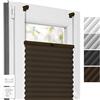 Estika Tenda plissettata senza forare - 35 x 50 cm - Marrone - per interni, per finestre, tessuto semi-trasparente, fissaggio a morsetto (Klemmfix), protezione solare