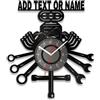 PSUNEY Orologio da Parete Personalizzato con Nome Logo in Metallo da Parete Tools Strumenti Falegname Artista Muratore Idraulico Meccanico Garage Utensili per Officine