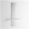 ARHome Specchiera Sagomata con Mensola Modern, 130 x 80 x 19 cm, Bianco Frassinato (Prodotto in Italia)