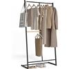 Newlux - Appendiabiti da Terra Resistente Fino a 15kg Hangy One 15 Doppia Altezza. Attaccapanni da Terra Metallico | Grande Stabilità | Facile Montaggio | 80x40x160cm | Nero