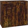 vidaXL Credenza Rovere Fumo 80x36x75 cm in Legno Multistrato