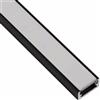 ledomec 2 m LED ALU Profilo Slim LED Leiste (14 x 7 mm) in nero con diffusore (2 m nero - diffusore opaco)