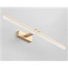 IWANTDO LED Lampada da parete per bagno Specchio, Luce bianca calda 3000K, 180°, Moderna Applique, Alluminio Acrilico Luce (Oro, 40 cm)