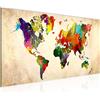 Runa Art Quadri Moderni Mappa Del Mondo Tela Non Tessuta Soggiorno Corridoio Continenti Carta Geografica Colorato 105112a