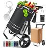 KESSER® Carrello della spesa pieghevole con capacità di 56L e capacità di carico fino a 50 kg | 3in1 Carrello, Carretto & Borsa a tracolla | Carrello della spesa pieghevole