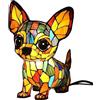 Generic Lampada a forma di cane, lampade in vetro colorato con cani, ornamenti notturni in resina per cuccioli, decorazione per feste, serie di cani, arte, luce notturna in resina colorata, decorazione da
