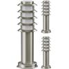 ledscom.de 3x PORU luce di bitta per esterni, IP44, griglia, 39cm, acciaio inox, incl. lampada E27 471lm, bianco extra-caldo