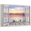 Feeby Quadro su Tela Paesaggio XXL 120x80 cm 1 Pezzo Stampa Murale Fotografia Decorazione da Parete Immagini Moderni per Soggiorno Camera da Letto Ufficio Cucina 3D Vista Blu