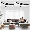 Joparri 2 x ventilatore da soffitto con illuminazione 132 cm, lampada da soffitto intelligente con ventilatore telecomando e app, 6 velocità, dimmerabile, timer, funzione inversa per soggiorno, colore