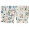 PARAMAISON Coprischienale Sedia Imbottito, Set 2 Pezzi, Design Shabby Chic Cuore, Sfoderabile, con Elastico, Fiocco | Largo 45cm Altezza 40/47 cm | Azzurro