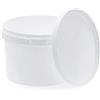 BenBow Secchio con coperchio 0,5l bianco 100x 0,5 litri, idoneo al contatto con gli alimenti, stabile, ermetico - a prova di perdite, inodore - contenitore di plastica - vuoto