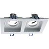 Universo Portafaretto rettangolare incasso doppia lampada luce soffitto GU10 GU5.3 MR16 (Doppio Bianco)