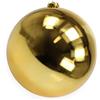 Aurora Store Palla di Natale Gigante Ø 20 cm in Plastica LUCIDA ORO ROSSO Infrangibile Resistente Ai Raggi UV per Esterno Decorazioni PERLATA per Negozio, Vetrina, Luminarie Esterna Sfera Natalizia (Oro)