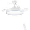 COMPONEX Lampadario Ventilatore da Soffitto CON PALE A SCOMPARSA Ø50 cm, Bianco luce CCT - Caldo/Freddo/Naturale,- in ABS, con 3 Pale, 85W LED (SJ-199)