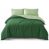 INTRECCI Parure Copripiumino Bicolore Matrimoniale, 100% Cotone, Sacco Copripiumino 255x240 cm + 2 Federe 52x82 cm, Versatile e Confortevole, Sottobosco/Salvia