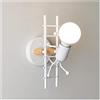 WLXJDJ Creativo Applique da Parete Humanoid, Lampada a Muro Interno Moderno Luce da Parete da Comodino Ferro Art Deco Cartone Animato Design E27 Base per Camera da Letto Soggiorno Corridoio Bar Caffè,Bianca