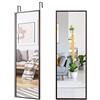 GIANTEX- Specchio a Porta, Specchio a Parete, Specchio a Figura Intera, Superficie con Strato Antideflagrante, con 2 Ganci per Regolare Altezza, Cornice in Ferro, 36 x 1,5 x 107,5 cm (Marrone)