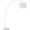 Perenz Lampada da terra ad arco modello 6304B Perenz Questa lampada da terra e realizzata con una montatura in metallo verniciato bianco e paralume in stoffa