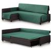 Milica Copridivano trapuntato compatibile con divano angolare letto Friheten di IKEA | Adatto a chaise longue destra o sinistra | Ideale per bambini e animali | Colore: verde