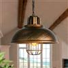 iDEGU Lampada a sospensione E27 e lampadario da soffitto industriale Ø33 cm, colore nero, vintage per soggiorno, cucina, ristorante, caffè e bar (bronzo-33 cm)