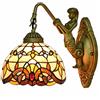 ITOSUI Applique da parete in stile Tiffany, 20 cm, vetro colorato, montaggio a parete, giallo chiaro, barocco, sirena, lampada decorativa vintage da comodino per camera da letto, soggiorno, corridoio, scale