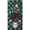 CERDÁ LIFE'S LITTLE MOMENTS Asciugamano per bambini di Demon Slayer - Colore nero e verde - 70 x 140 cm - Realizzato in 100% poliestere da 240 gsm - Asciugamano piccolo - Stampa Tanjiro - Prodotto originale progettato in Spagna