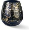 Terroso - Vaso - Vetro nero soffiato a bocca - Aspetto lussuoso, elegante e raffinato - 21 cm di altezza - Effetto marmo - Vaso per fiori