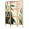 murando - Paravento Monofacciale Stile Giapponese, Foglie Beige, 135x172 cm