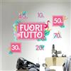 kina - UVSD0100 Vetrofania Trasparente Removibile Riposizionabile per Vetri Finestre Vetrine Negozi - Adesivi Saldi Estivi Sconti Occasioni - 1 Foglio 100x30cm