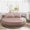 KXCAQ Lenzuolo morbido cotone rotondo lenzuolo con angoli tinta unita copriletto rotondo set biancheria da letto coprimaterasso coprimaterasso lenzuolo morbido 220x220 cm marrone