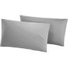 SalGiu Federe (2 pezzi) Guanciale Letto 52x82 cm Con Bottoni in Cotone (Grigio)