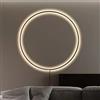 AstrizLamp Applique da Parete Interno LED, 80cm Nero Minimalista Cerchio Lampada da Muro per Soggiorno Dimmerabile USB Plug In Anello Luce Parete Illuminazione Indiretta, per Ufficio, Camera da Letto