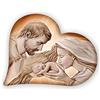 Lupia - Quadro Capezzale, Collezione Heart Holy Kiss Brown Sacra Famiglia, in Legno, Adatto a Stili Moderni e Classici, Artigianale Made in Italy, Marrone, 50 x 65 cm