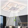 ZOMLBOF Ventilatore da Soffitto Con Luce 3 Temperatura Colore Regolabili lampadario Controllo APP 6 Velocità Ventilatore a Soffitto Con Luce Reversibili Dimmerabile Pranzo Camera da Letto，Bianco