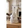 Generico Coppia armoniosa di elefanti in ceramica in beige e bianco lucido - Scultura moderna, coppia di due singoli elefanti - Statuetta decorativa alta 15 cm - Elefante come perfetta idea regalo, bomboniera