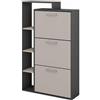 Vicco Scarpiera Orlando, Antracite/grigio, 80 x 128.3 cm con 3 scomparti, per la conservazione e l'organizzazione delle scarpe