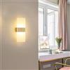 TEKHOME Applique da Muro LED 10W Bianco/Con Finitura in Rame, Rettangolare Moderno, 3000K-6500K, Lampada da Parete Interni, Soggiorno Camera da Letto Corridoio E37 (ORO)