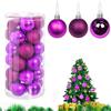 Virsus 30 Palle di Natale 59068, Diametro 6 cm, Palline in Plastica Infrangibile per Albero di Natale, Decorazioni e Addobbi Natalizi, Set di Palline Glitterate, Lucide e Opache (Fucsia)