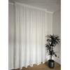 CATTANI TESSUTI Tende con Fettuccia Arricciatenda su misura, Tessuto effetto lino bianco, Larghezza pannello 280 cm, per Binari da 140/170 cm, Altezza da 180 a 295 cm - 280x210 cm