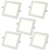 AntDau71® - 5 Pezzi Faretto LED da Incasso Quadrato 4200K Luce Bianca Naturale Ultra Sottile per Soffitto Cartongesso per Interno Esterno - Alta Luminosità e Design Moderno (3 Watt (8cm x 8cm))