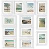 bomoe Ocean - Set di cornici per foto, 12 pezzi, 13 x 18 cm, come cornice portafoto per collage di foto - cornici bianche con passepartout - cornice decorativa da parete in legno con vetro plastica