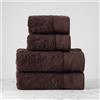 casaviva® Asciugamani Bagno SPA 100% Cotone Sublime 650 gsm Certificato Oeko-Tex Extra Morbido Extra Assorbente Agricoltura Ecosostenibile (Marrone Bruciato, SET 2 VISO + 2 OSPITE)