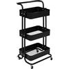5 five simply smart Carrello Cucina con Ruote in Metallo 3 Piani colore Nero
