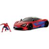 Jada Toys Marvel Auto McLaren 720S (19 cm) con personaggio Spider-Man (5 cm) - Modellino auto con parti apribili, set di giocattoli in metallo per fan e bambini dagli 8 anni in su