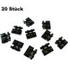 LEGO Bricks - Piastra con Cerniera per Clip Aperto, 10 Pezzi, 1 x 2 perni, Colore: Nero