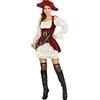 Generique - Costume da pirata bianco e rosso per donna - M