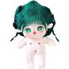 niannyyhouse Bambola di peluche con capelli verdi, 20 cm, corpo umanoide imbottito, senza attributo, corpo normale, indossabile, regalo per vestire (3 senza scheletro)