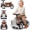 sun baby Macchinina bambino 1 anno Retro Classic, macchinina cavalcabile bambino, auto per bambini, aiuto per imparare a camminare con suoni, Volante con clacson (Marrone)
